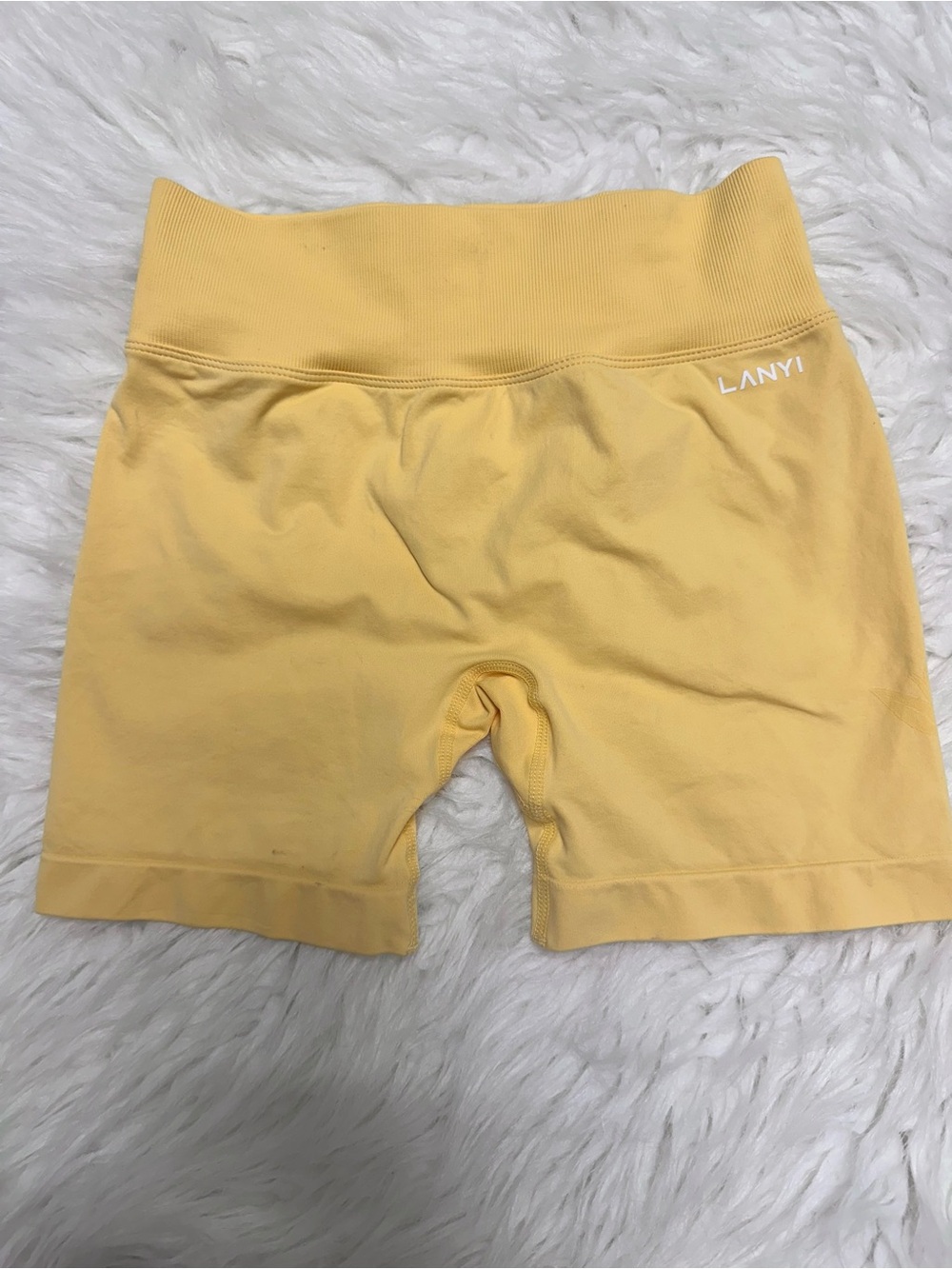 Women's Yellow High-Waist Bike Shorts